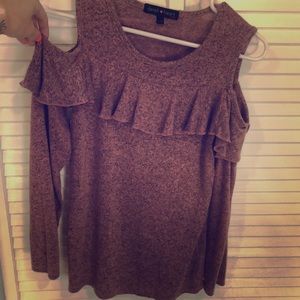 Derek heart girl long sleeve cold shoulder blouse